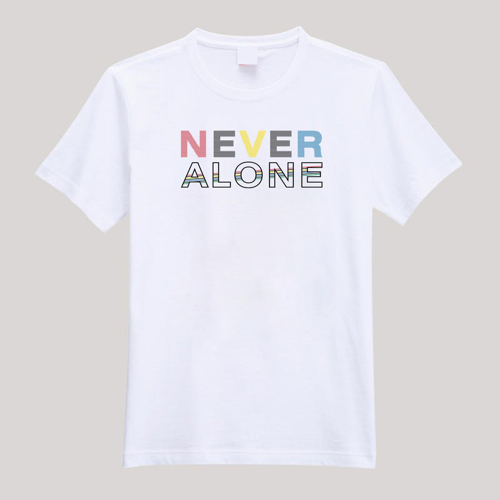 T-Shirt For Men or Women Never Alone Beautiful HD Print T Shirt