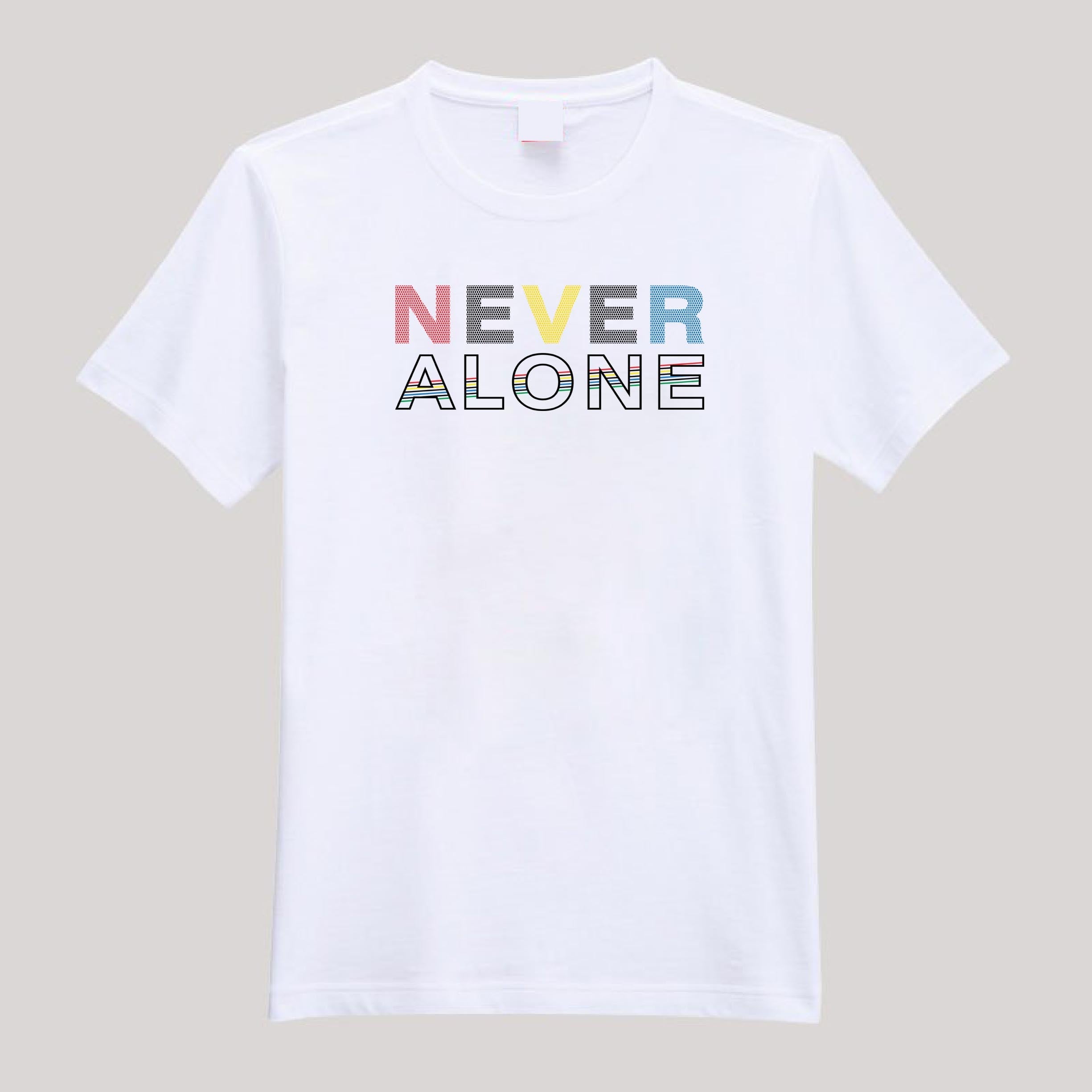 T-Shirt For Men or Women Never Alone Beautiful HD Print T Shirt